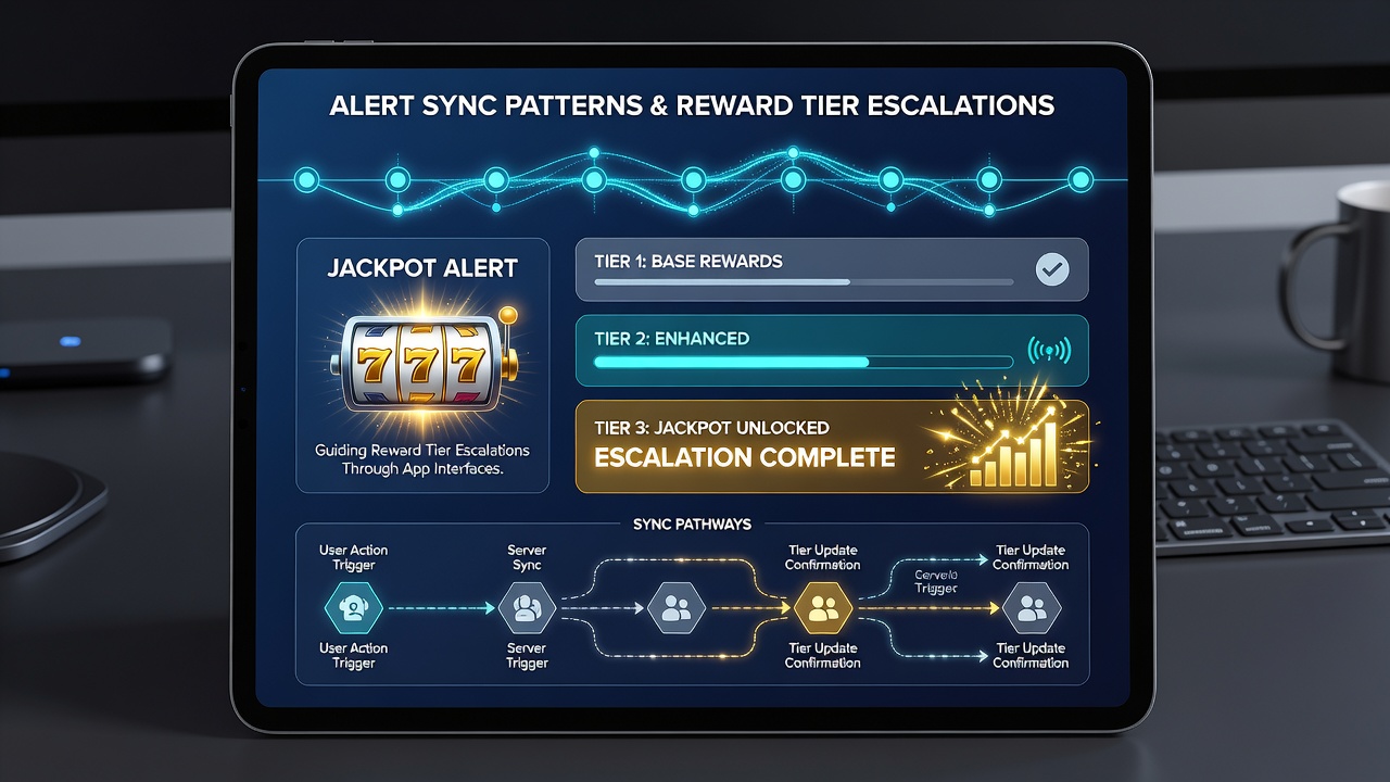 Detailed view of app dashboard illustrating alert patterns linking live dealer tables to escalating reward tiers