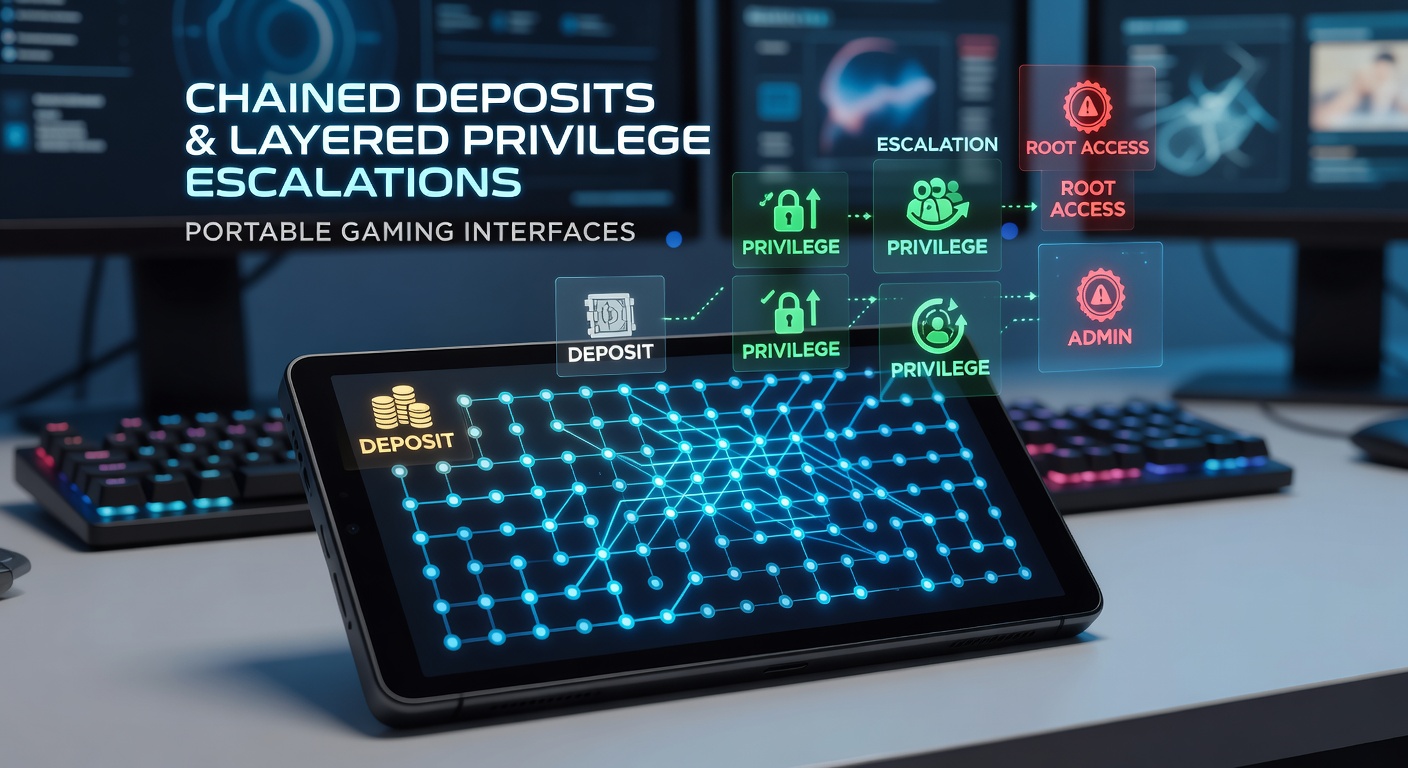 Mobile gaming interface showing swipe gestures linking deposit options to escalating reward tiers on a handheld device