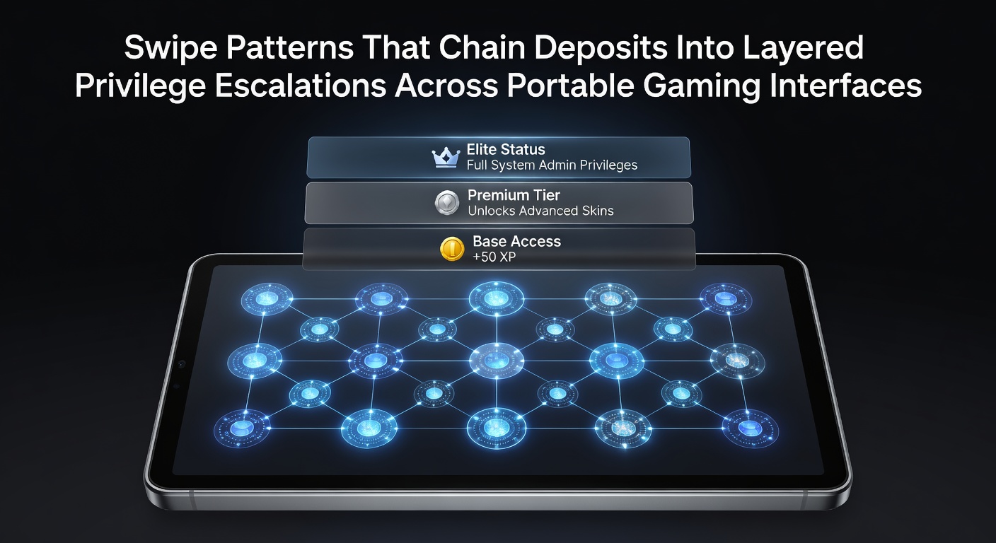 Diagram of layered privilege escalation flow triggered by swipe deposit patterns in a mobile gaming app