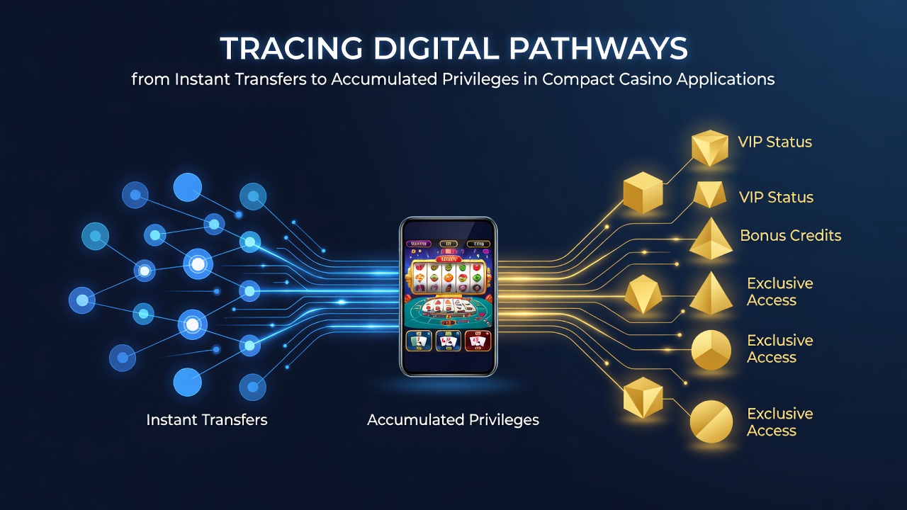 Mobile casino app interface showing instant deposit options and loyalty progress indicators